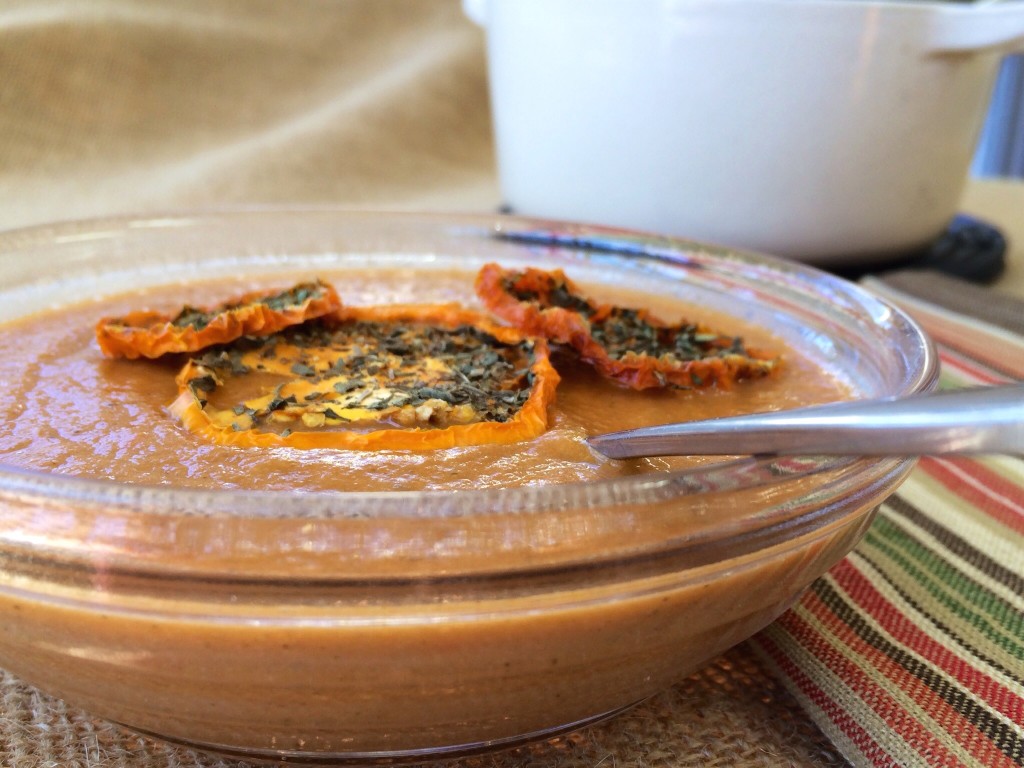 Creamy Tomato Cauliflower Pesto Soup