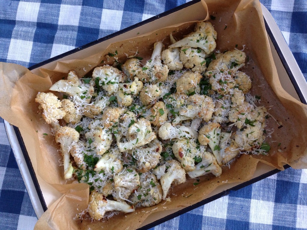 Roasted Cauliflower with fresh herbs and local cheese