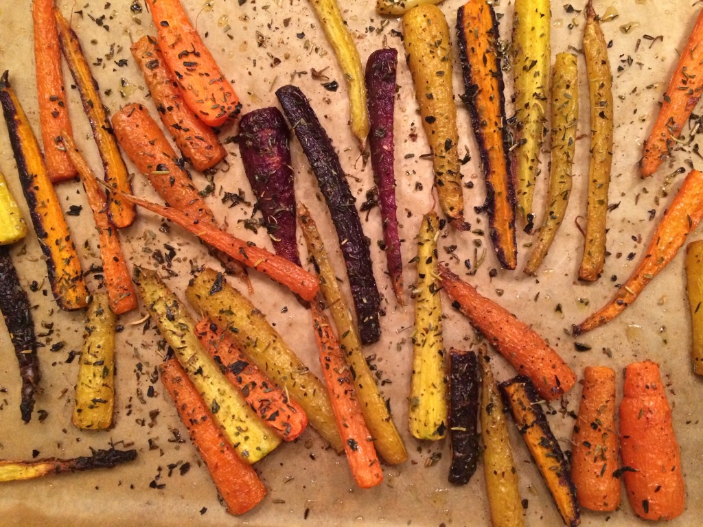 Herb Roasted Rainbow Carrots