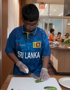 cutting zucchini UNC Wellness Center